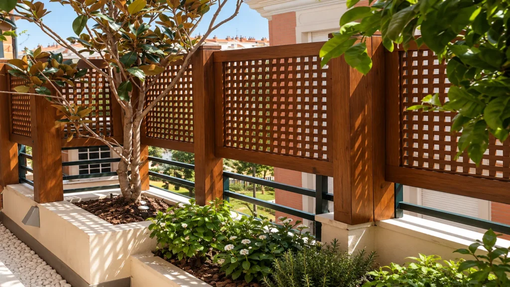 Celosía de madera terraza Semasa