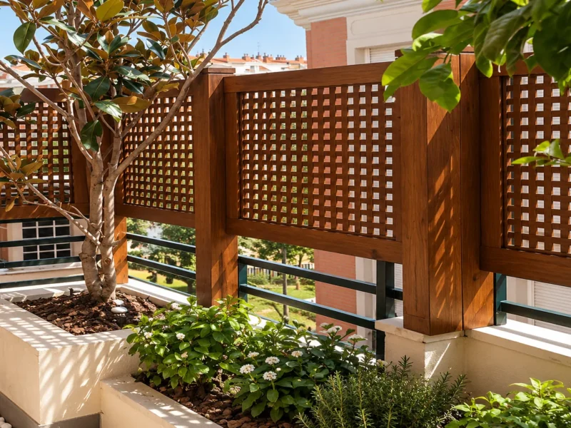 Celosía de madera terraza Semasa